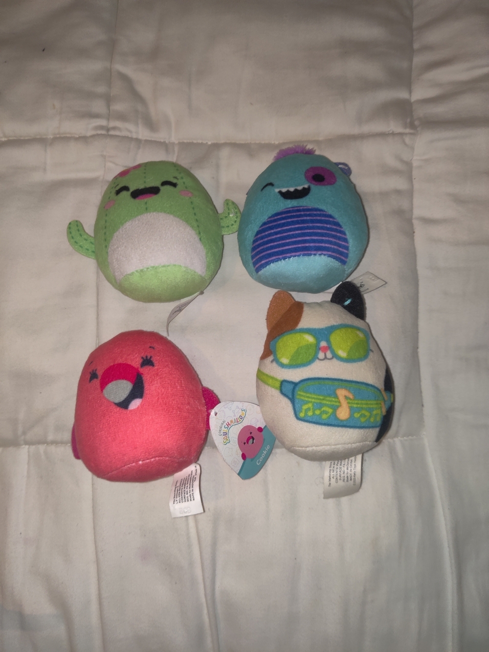 Squishmallows Mini Plush Pack - Green, Blue, Pink, Cream